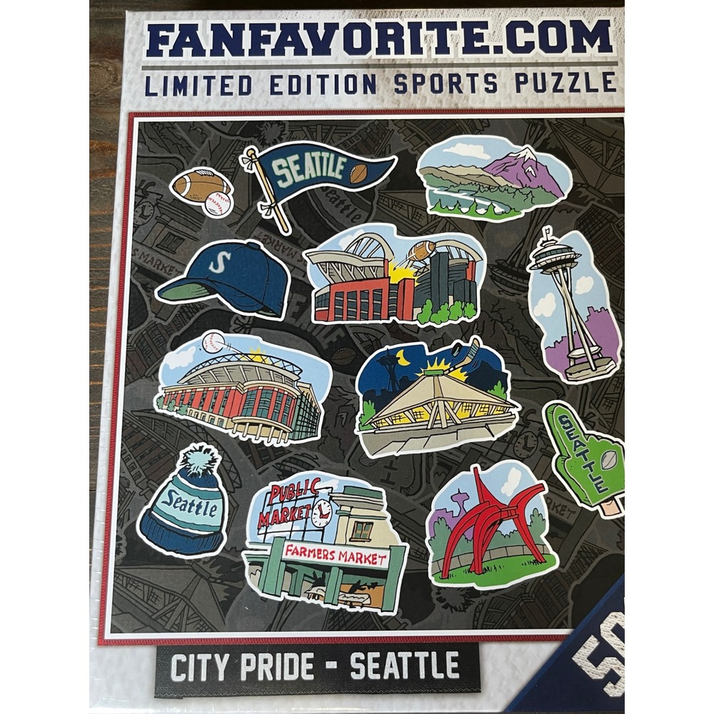Fan Favorite City Pride Seattle Limited Edition Sports Puzzle 500 Pieces New - Picture 2 of 8